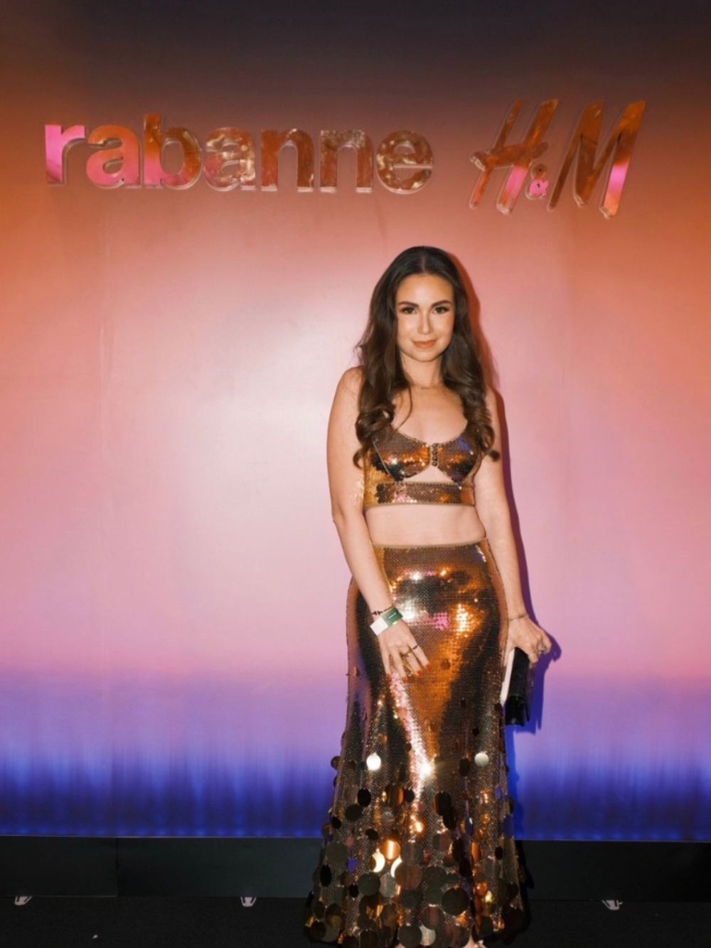 H&M x Paco Rabanne Gold Sequin Crop Top - Picture 7 of 9